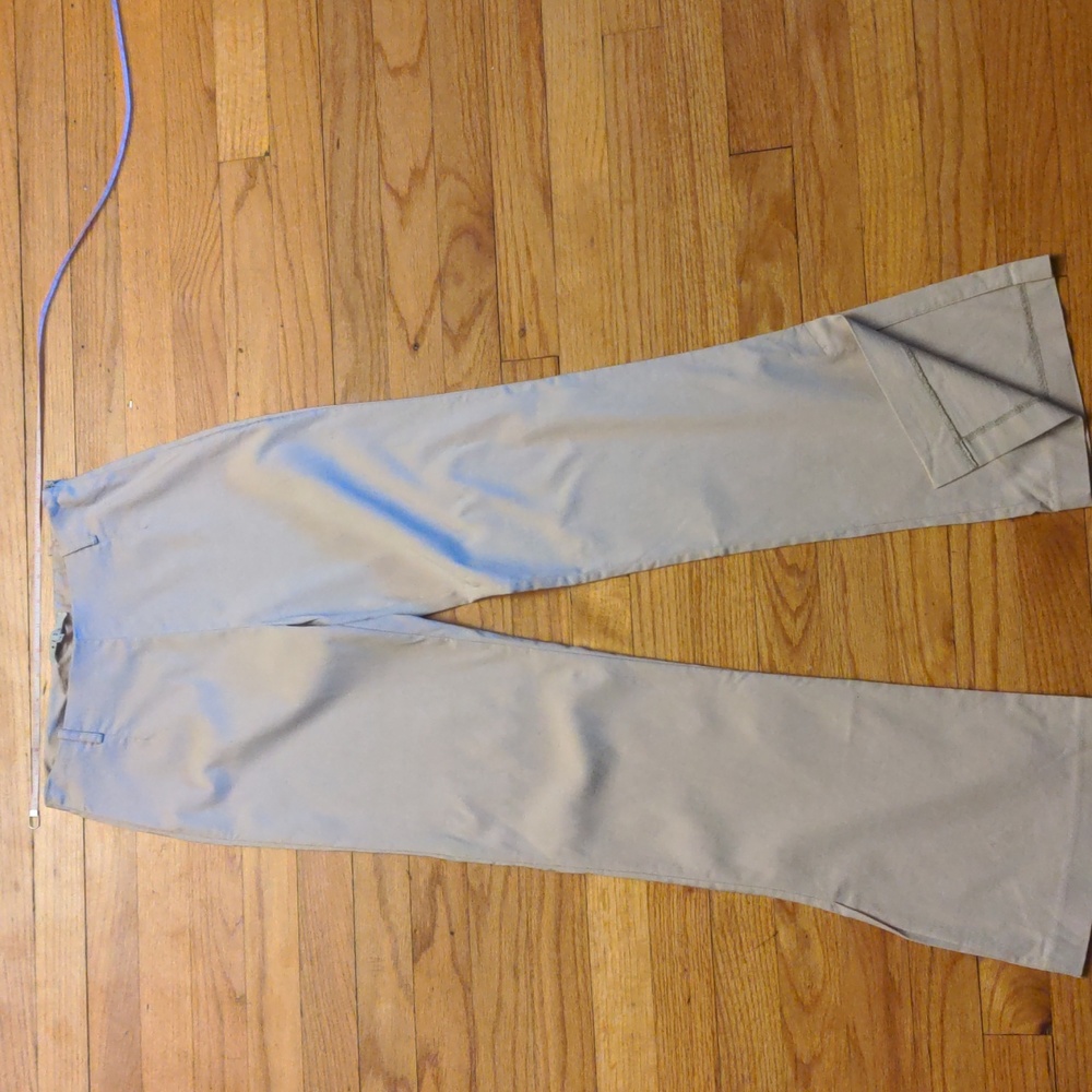 Chic trousers with split boot cut bottoms side zipper size medium
